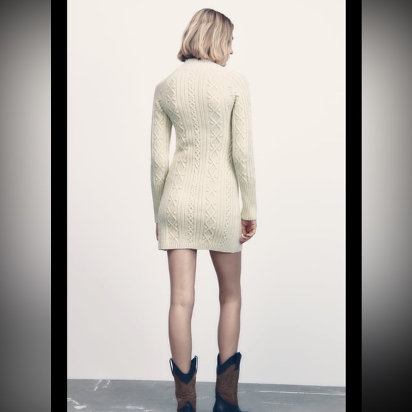NWT Zara Cable Knit Dress - Picture 8 of 14
